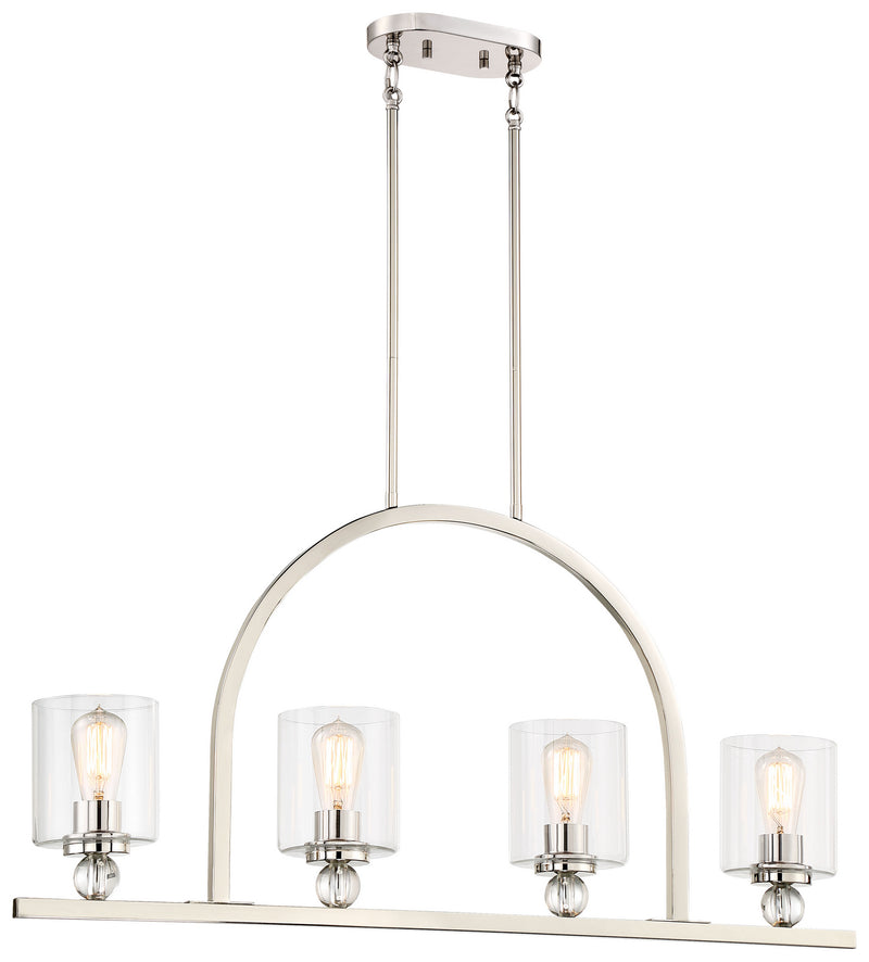 Minka-Lavery 3074-613 Four Light Island Pendant, Polished Nickel