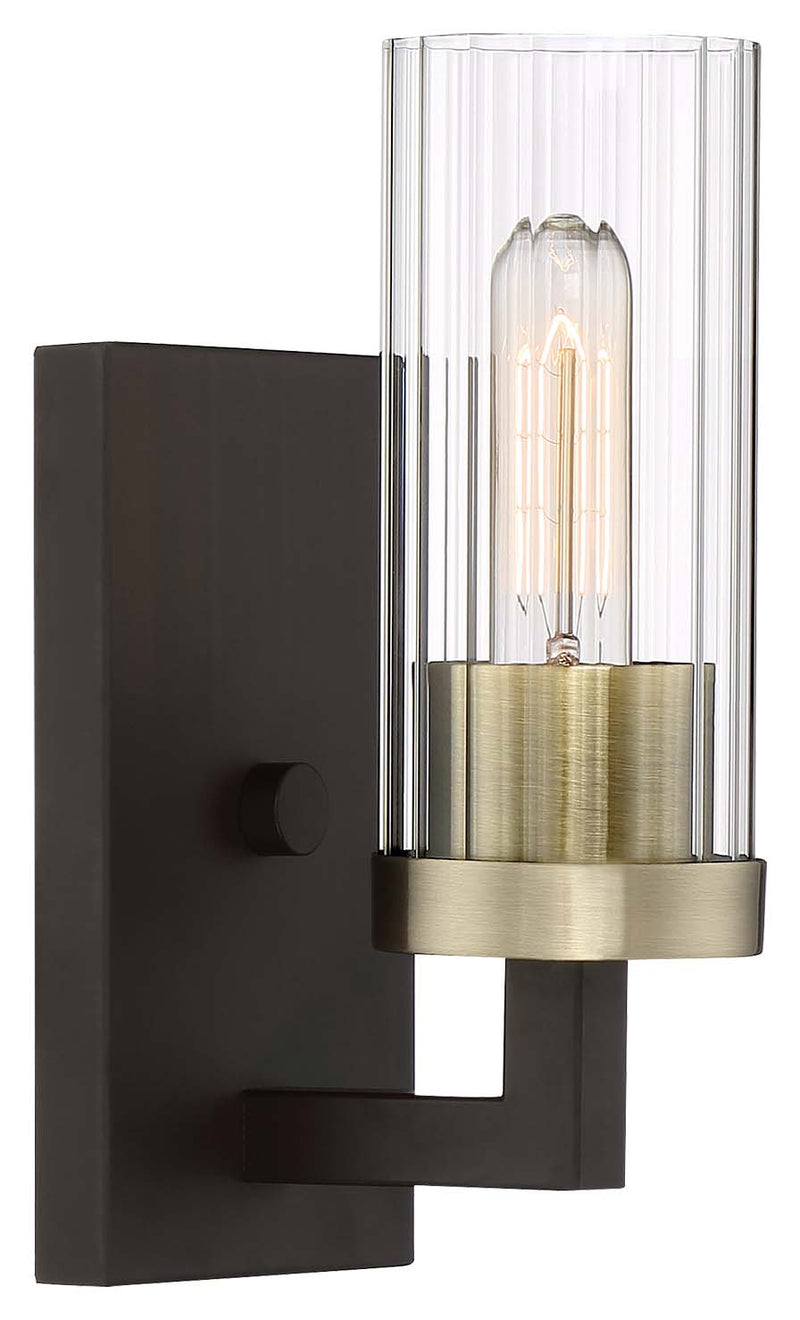 Minka-Lavery 3041-560 One Light Bath, Aged Kinston Bronze W/Brushed