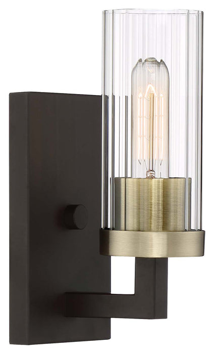 Minka-Lavery 3041-560 One Light Bath, Aged Kinston Bronze W/Brushed