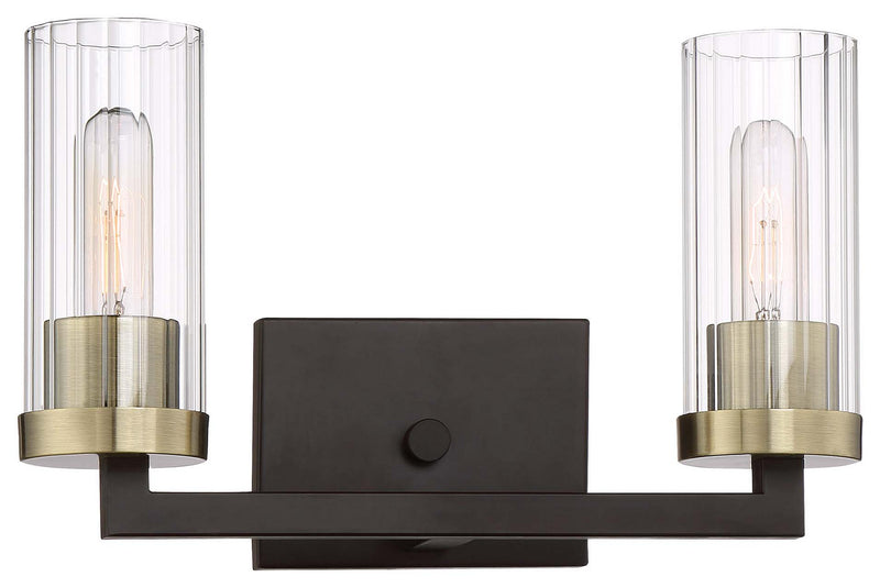 Minka-Lavery 3042-560 Two Light Bath, Aged Kinston Bronze W/Brushed
