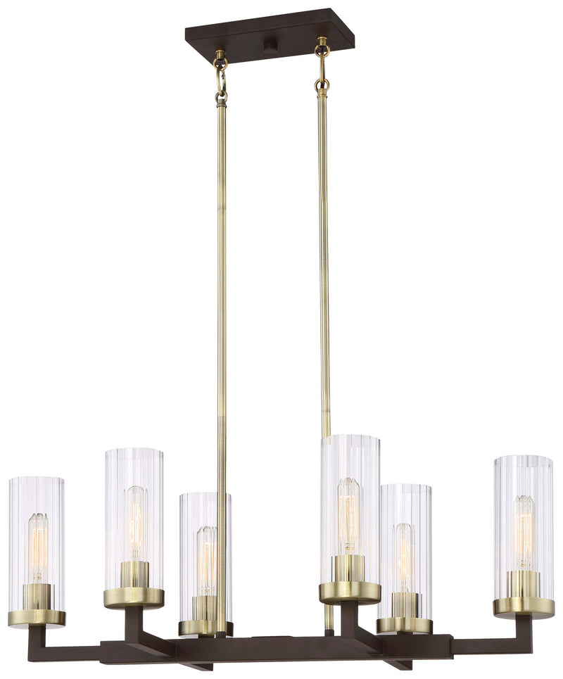 Minka-Lavery 3046-560 Six Light Island Pendant, Aged Kinston Bronze W/Brushed