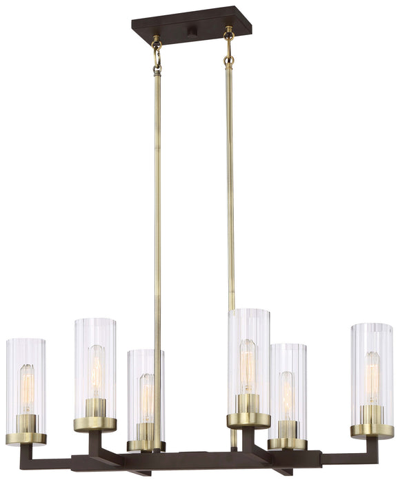 Minka-Lavery 3046-560 Six Light Island Pendant, Aged Kinston Bronze W/Brushed