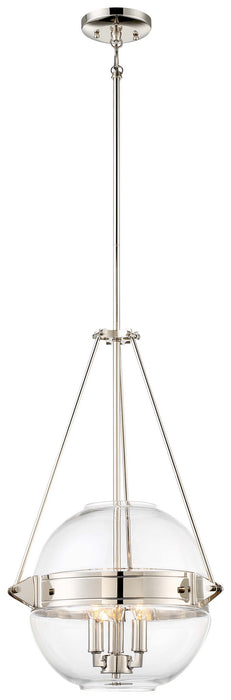 Minka-Lavery 2291-613 Three Light Pendant, Polished Nickel