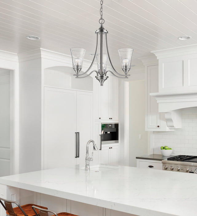 Millennium 1463-SN Three Light Chandelier, Satin Nickel