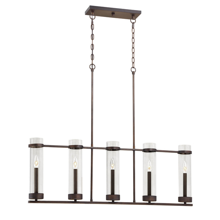 Millennium 1975-RBZ Five Light Island Pendant, Rubbed Bronze