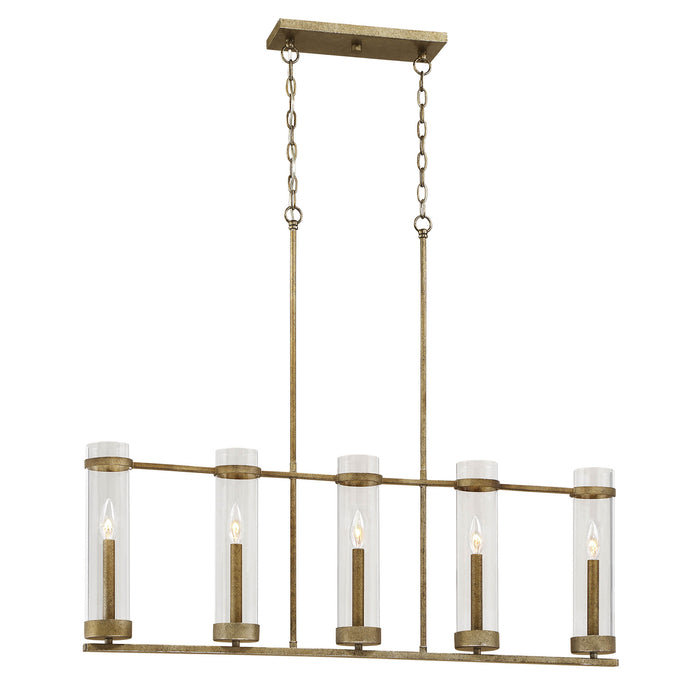 Millennium 1975-VG Five Light Island Pendant, Vintage Gold