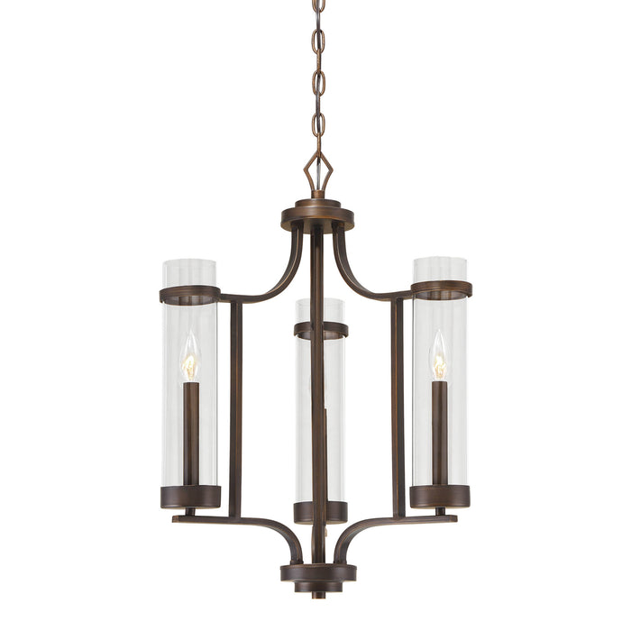 Millennium 1983-RBZ Three Light Chandelier, Rubbed Bronze