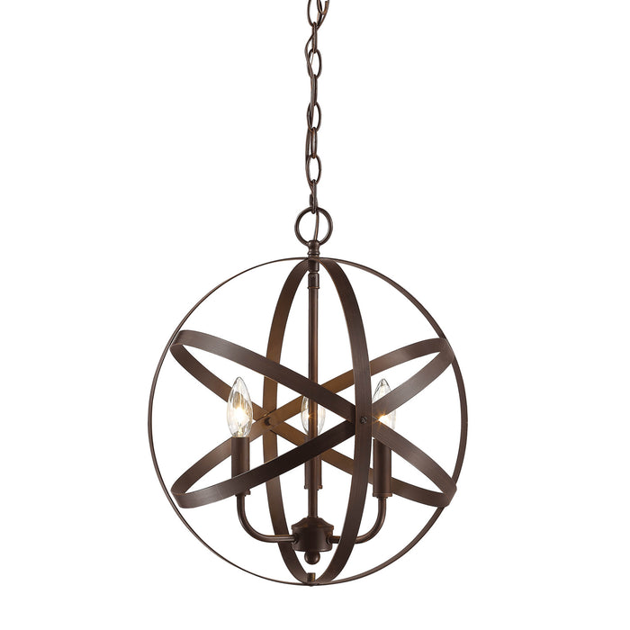 Millennium 3235-RBZ Three Light Pendant, Rubbed Bronze