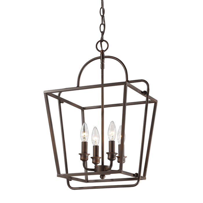Millennium 3237-RBZ Four Light Pendant, Rubbed Bronze