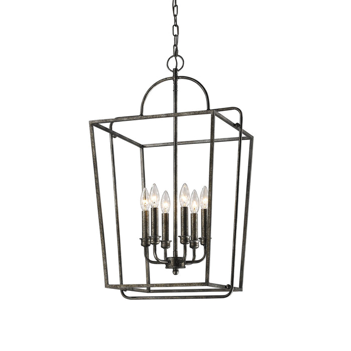 Millennium 3238-AS Six Light Pendant, Antique Silver