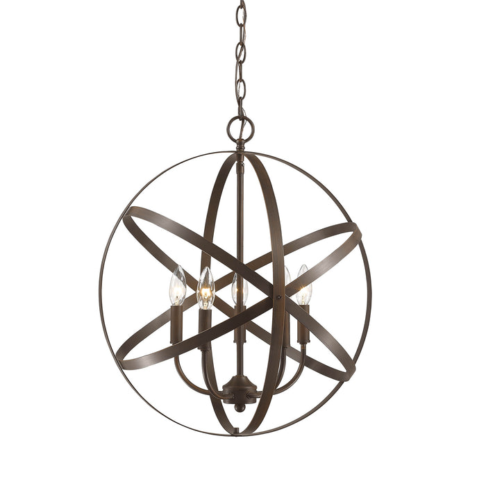 Millennium 3239-RBZ Five Light Pendant, Rubbed Bronze