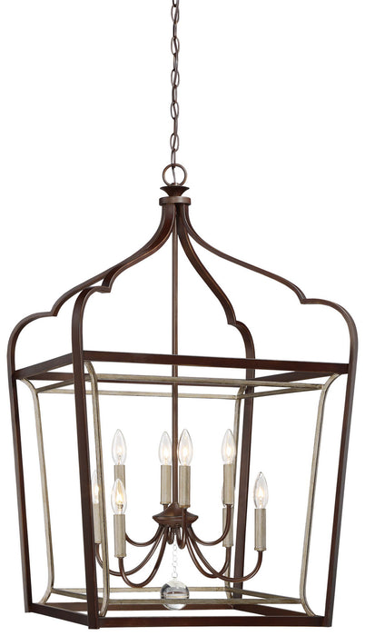 Minka-Lavery 4349-593 Eight Light Foyer Pendant, Dark Rubbed Sienna With Aged S