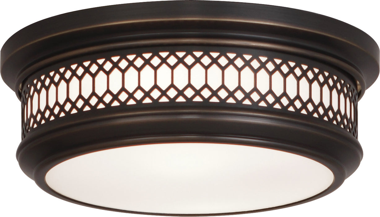 Robert Abbey Z306 Two Light Flushmount, Deep Patina Bronze