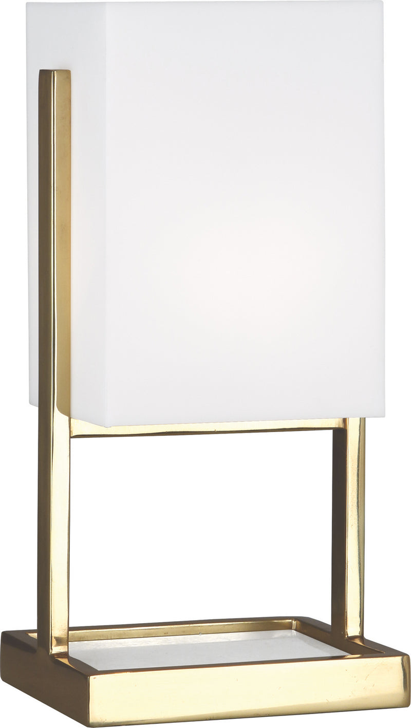 Robert Abbey 195 One Light Accent Lamp, Modern Brass/White Marble