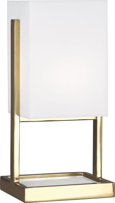 Robert Abbey 195 One Light Accent Lamp, Modern Brass/White Marble