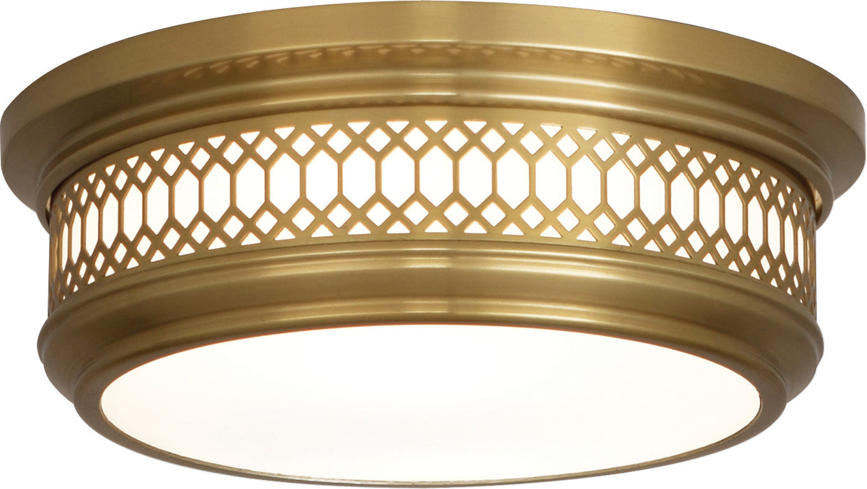 Robert Abbey 306 Two Light Flushmount, Antique Brass