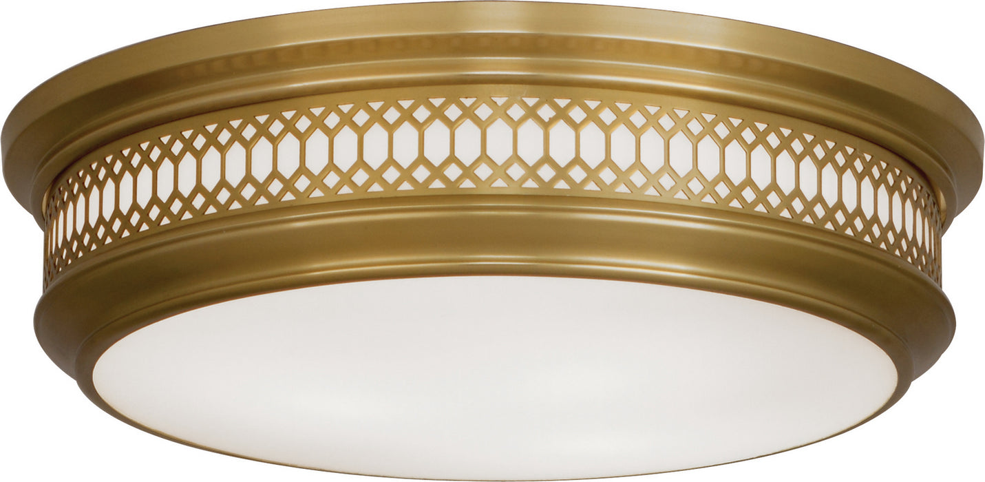 Robert Abbey 307 Three Light Flushmount, Antique Brass