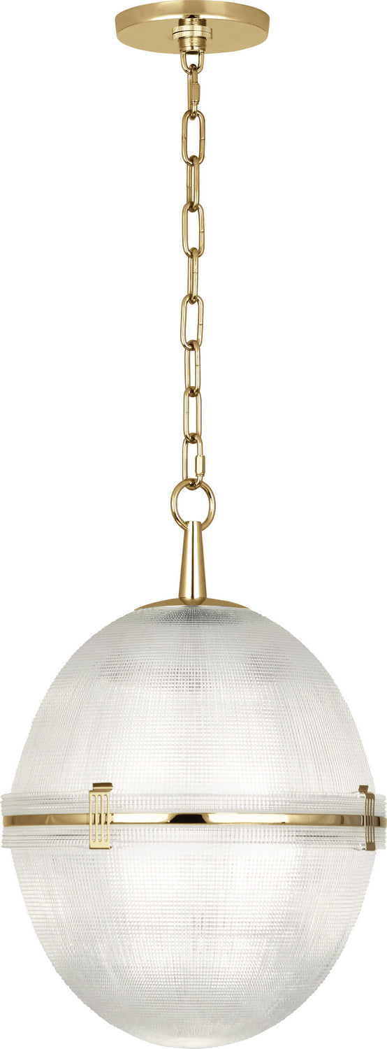 Robert Abbey 3393 One Light Pendant, Modern Brass