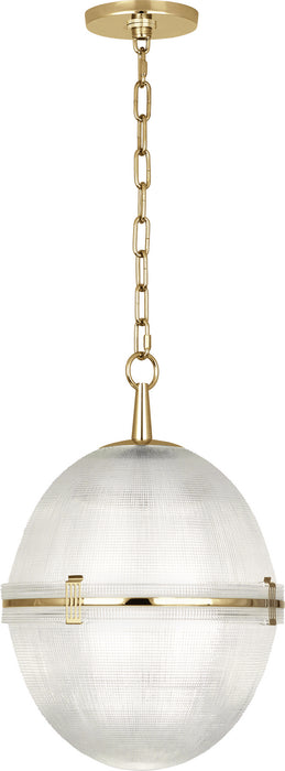 Robert Abbey 3393 One Light Pendant, Modern Brass