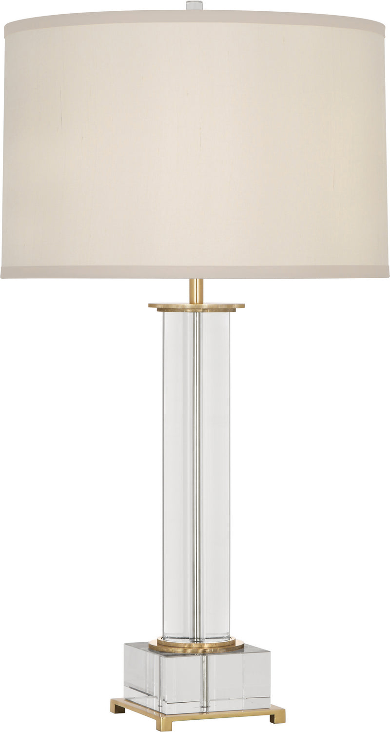 Robert Abbey 359 One Light Table Lamp, Modern Brass w/Clear Lead Crystal