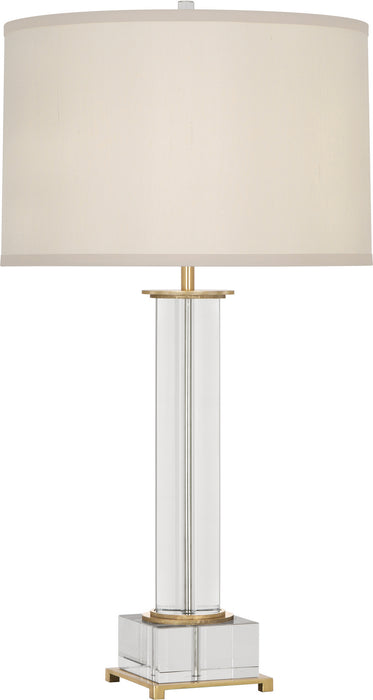 Robert Abbey 359 One Light Table Lamp, Modern Brass w/Clear Lead Crystal