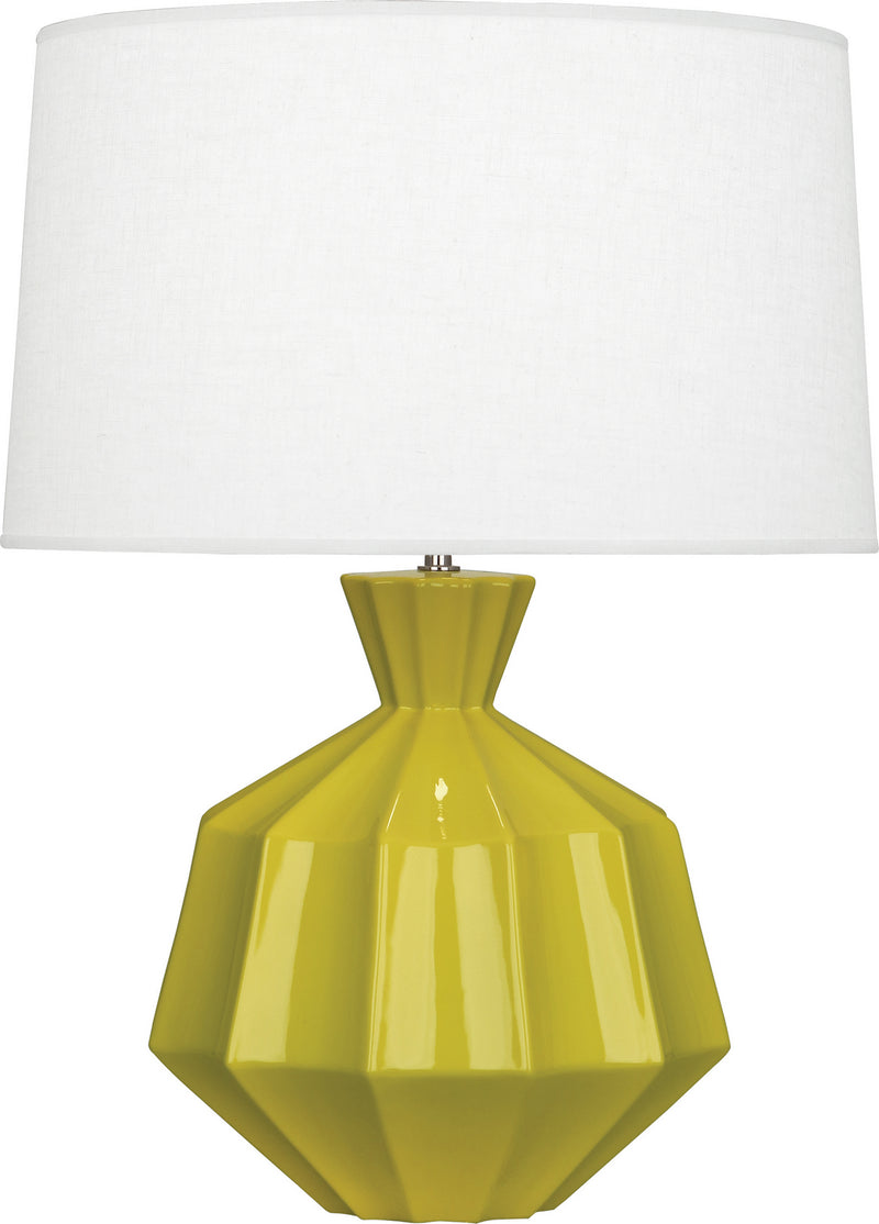Robert Abbey CI999 One Light Table Lamp, Citron Glazed Ceramic