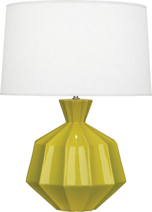 Robert Abbey CI999 One Light Table Lamp, Citron Glazed Ceramic