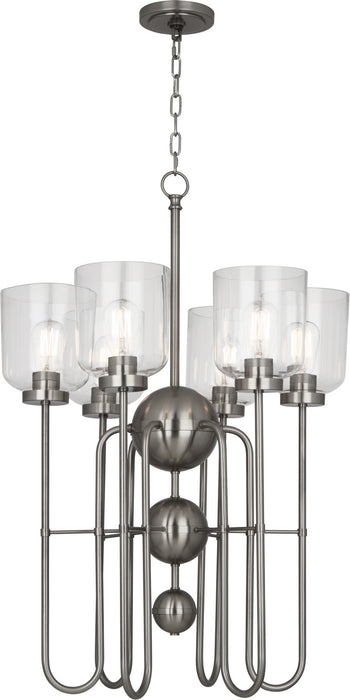 Robert Abbey D410 Six Light Chandelier, Dark Antique Nickel