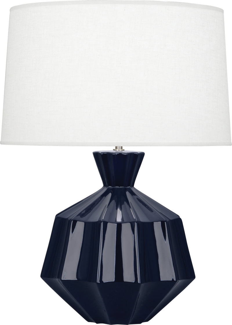 Robert Abbey MB999 One Light Table Lamp, Midnight Blue Glazed Ceramic