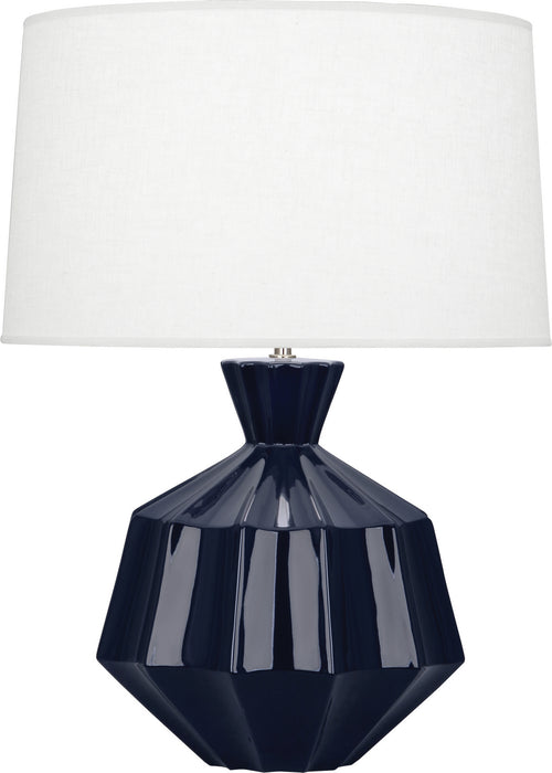 Robert Abbey MB999 One Light Table Lamp, Midnight Blue Glazed Ceramic