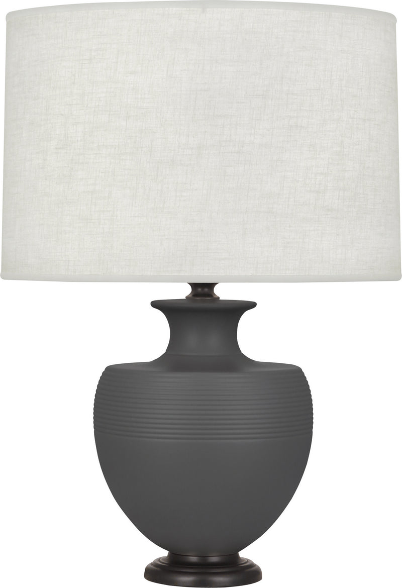 Robert Abbey MCR22 One Light Table Lamp, Matte Ash Glazed Ceramic w/Deep Patina Bronze