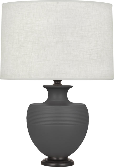Robert Abbey MCR22 One Light Table Lamp, Matte Ash Glazed Ceramic w/Deep Patina Bronze