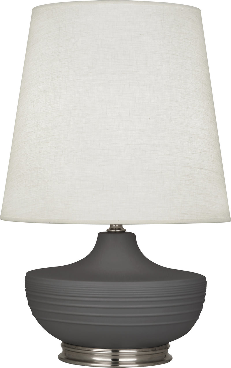 Robert Abbey MCR23 One Light Table Lamp, Matte Ash Glazed Ceramic w/Dark Antique Nickel