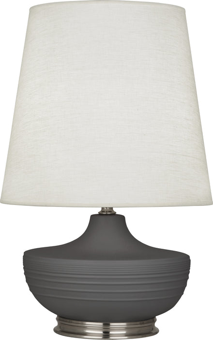 Robert Abbey MCR23 One Light Table Lamp, Matte Ash Glazed Ceramic w/Dark Antique Nickel