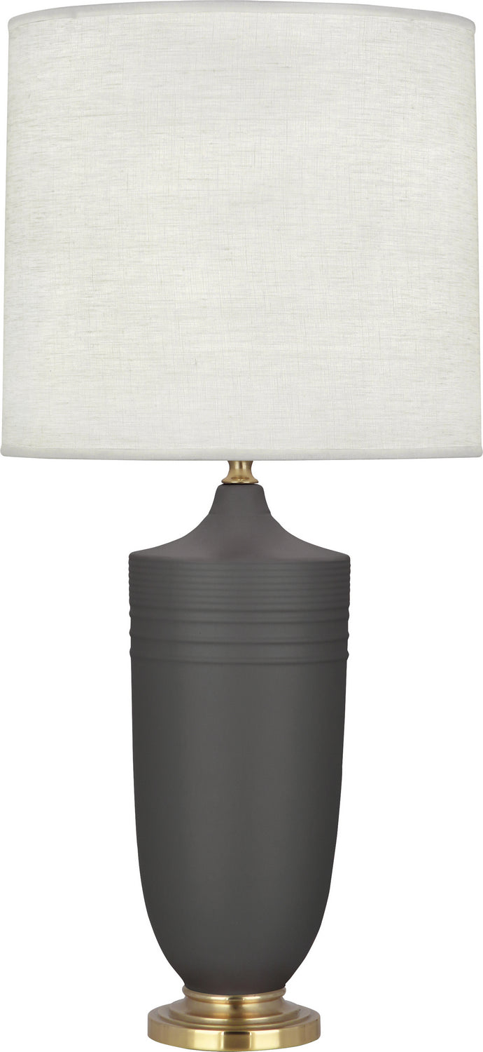 Robert Abbey MCR27 One Light Table Lamp, Matte Ash Glazed Ceramic w/Modern Brass