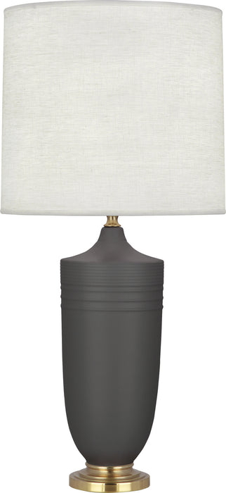 Robert Abbey MCR27 One Light Table Lamp, Matte Ash Glazed Ceramic w/Modern Brass