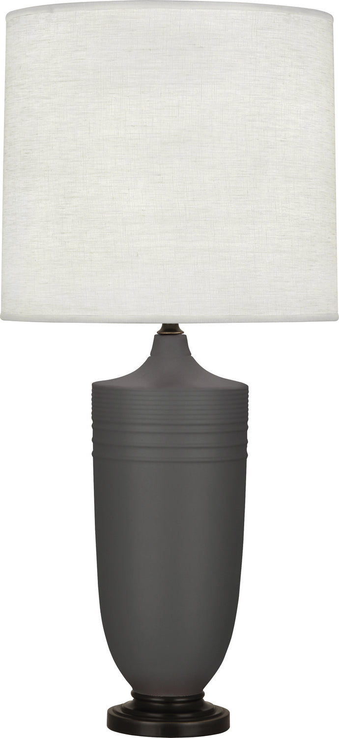 Robert Abbey MCR28 One Light Table Lamp, Matte Ash Glazed Ceramic w/Deep Patina Bronze