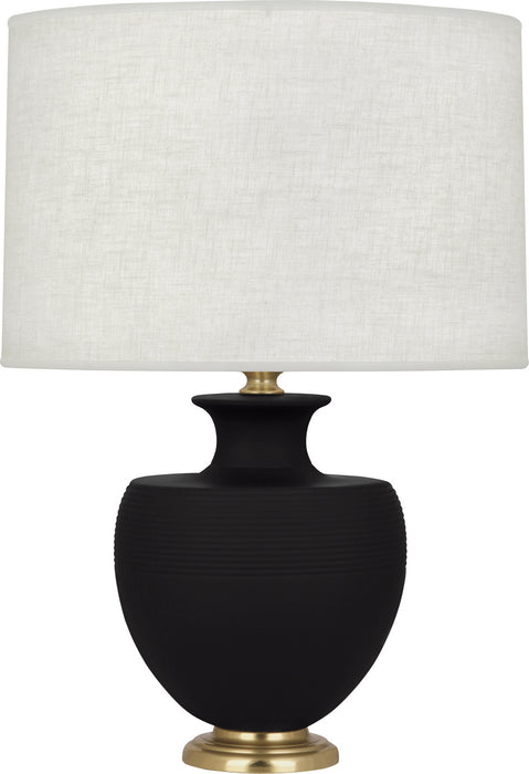 Robert Abbey MDC21 One Light Table Lamp, Matte Dark Coal Glazed Ceramic w/Modern Brass