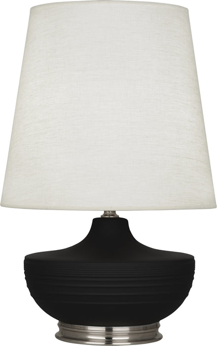 Robert Abbey MDC23 One Light Table Lamp, Matte Dark Coal Glazed Ceramic w/Dark Antique Nickel