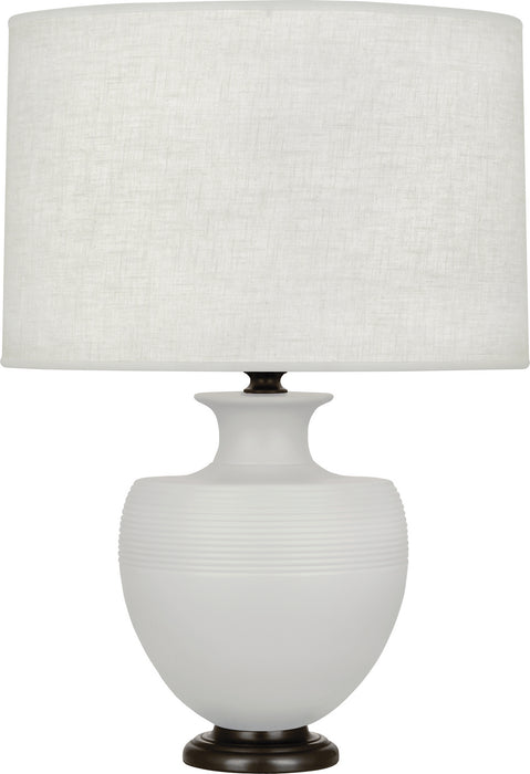 Robert Abbey MDV22 One Light Table Lamp, Matte Dove Glazed Ceramic w/Deep Patina Bronze