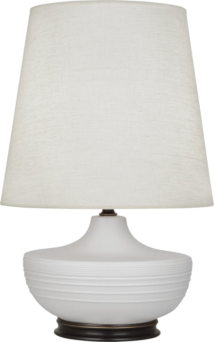 Robert Abbey MDV25 One Light Table Lamp, Matte Dove Glazed Ceramic w/Deep Patina Bronze
