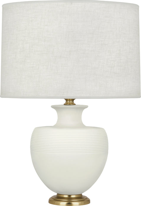 Robert Abbey MLY21 One Light Table Lamp, Matte Lily Glazed Ceramic w/Modern Brass