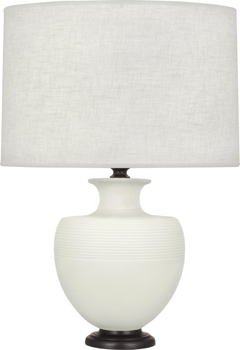 Robert Abbey MLY22 One Light Table Lamp, Matte Lily Glazed Ceramic w/Deep Patina Bronze