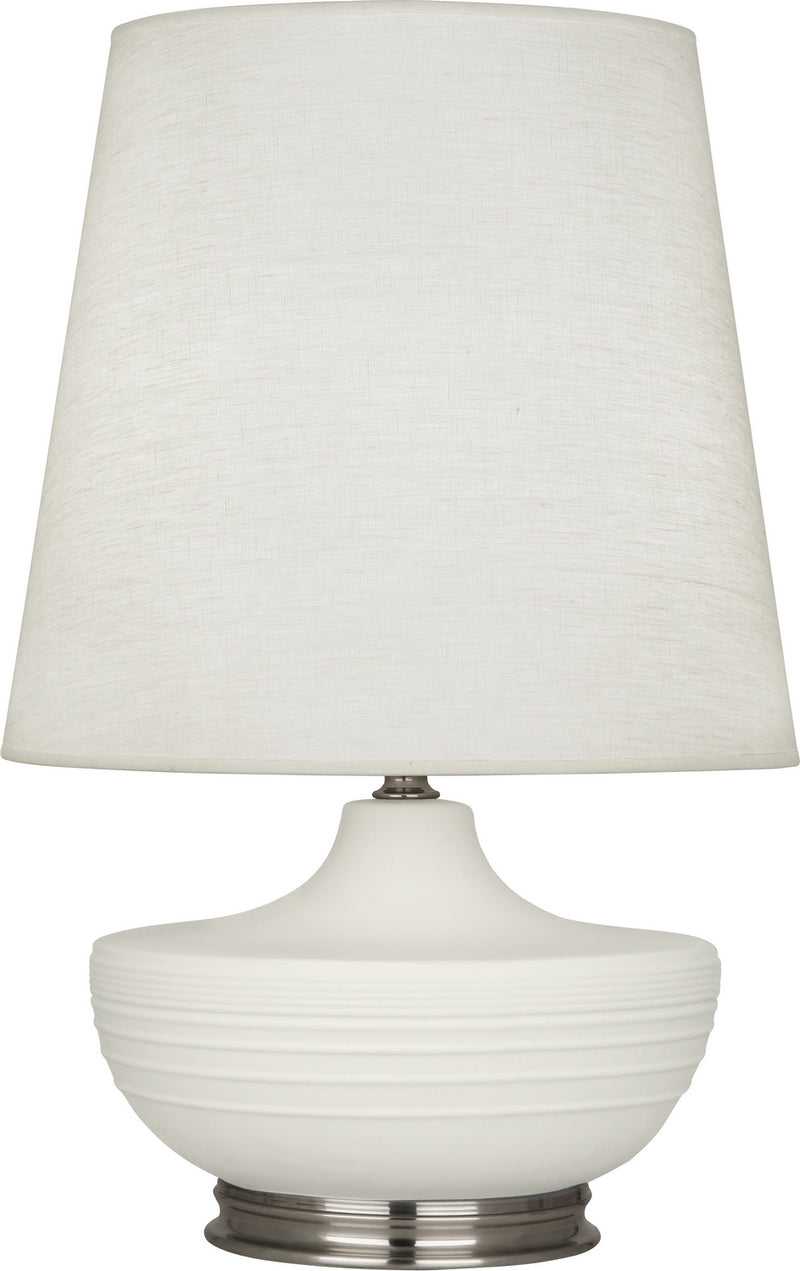 Robert Abbey MLY23 One Light Table Lamp, Matte Lily Glazed Ceramic w/Dark Antique Nickel