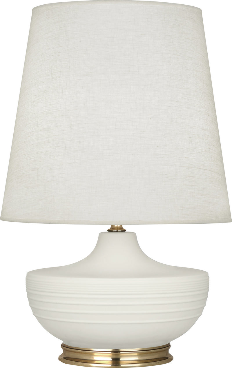Robert Abbey MLY24 One Light Table Lamp, Matte Lily Glazed Ceramic w/Modern Brass