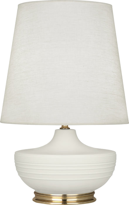 Robert Abbey MLY24 One Light Table Lamp, Matte Lily Glazed Ceramic w/Modern Brass