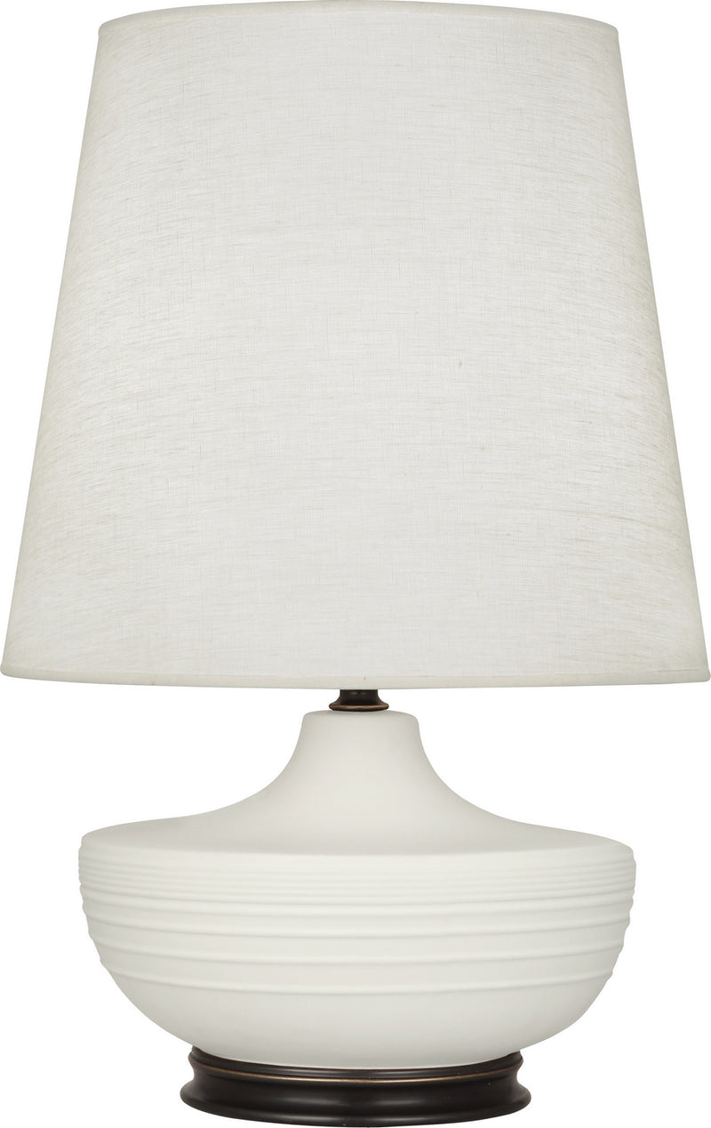 Robert Abbey MLY25 One Light Table Lamp, Matte Lily Glazed Ceramic w/Deep Patina Bronze