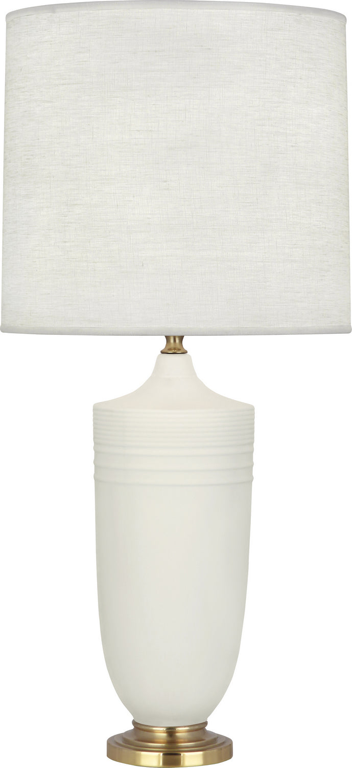 Robert Abbey MLY27 One Light Table Lamp, Matte Lily Glazed Ceramic w/Modern Brass