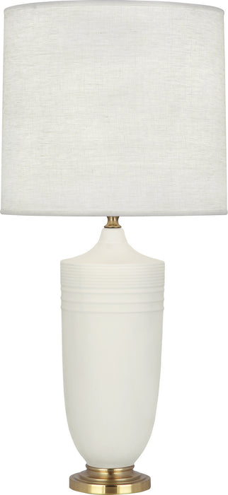Robert Abbey MLY27 One Light Table Lamp, Matte Lily Glazed Ceramic w/Modern Brass