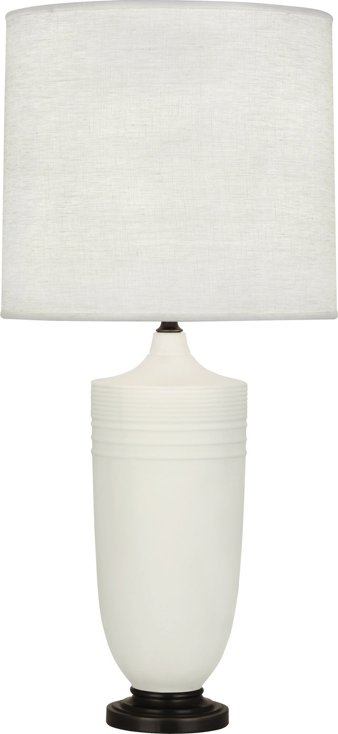 Robert Abbey MLY28 One Light Table Lamp, Matte Lily Glazed Ceramic w/Deep Patina Bronze
